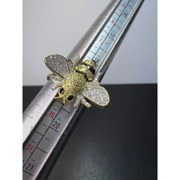 Bumblebee gold over sterling silver CZ ring size 9 - Picture 4 of 11